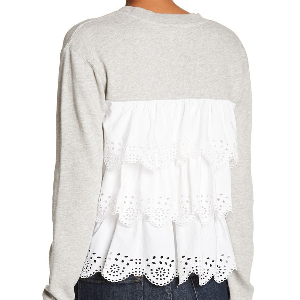 NWT JOIE Devra Eyelet Lace Detailed Sweater